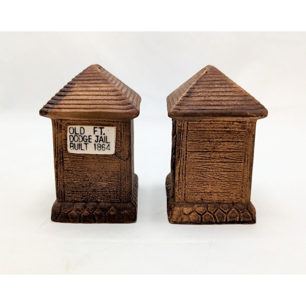 Dodge City Kansas Boot Hill Old Ft. Dodge 1864 Jail Salt & Pepper Shakers